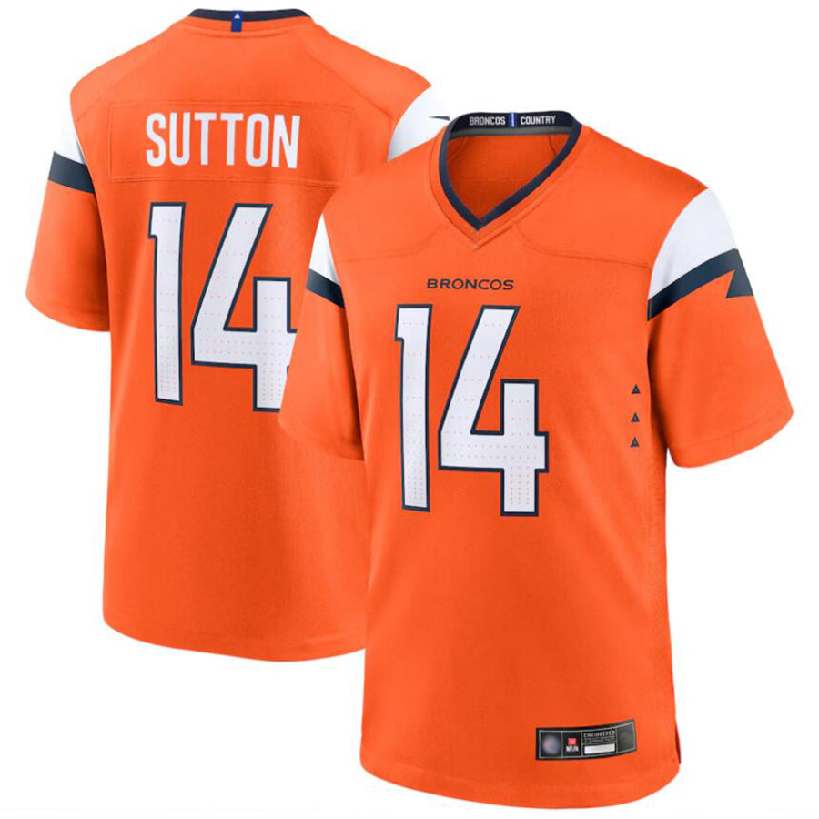 Qdoa D.Broncos #14 Courtland Sutton Player Orange Home Replica Game Stitched Jerseys
