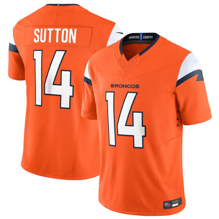 Qdoa D.Broncos #14 Courtland Sutton Player Orange Vapor F.U.S.E. Limited Stitched Jerseys