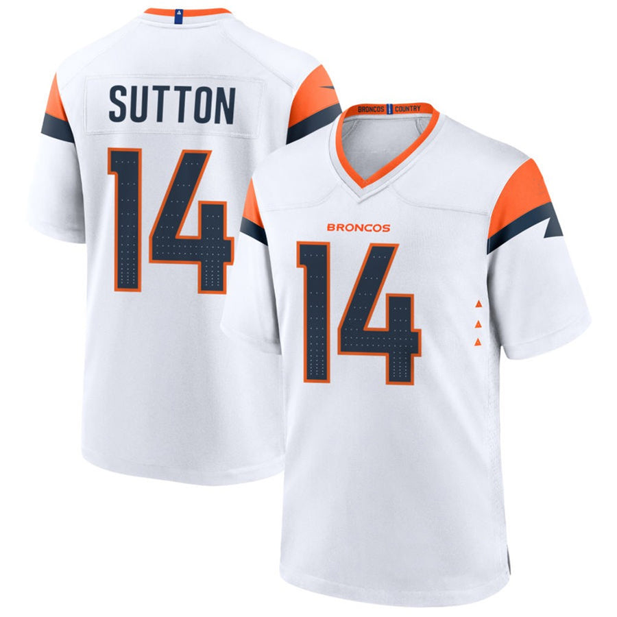 Qdoa D.Broncos #14 Courtland Sutton Player White Home Game Stitched Jerseys
