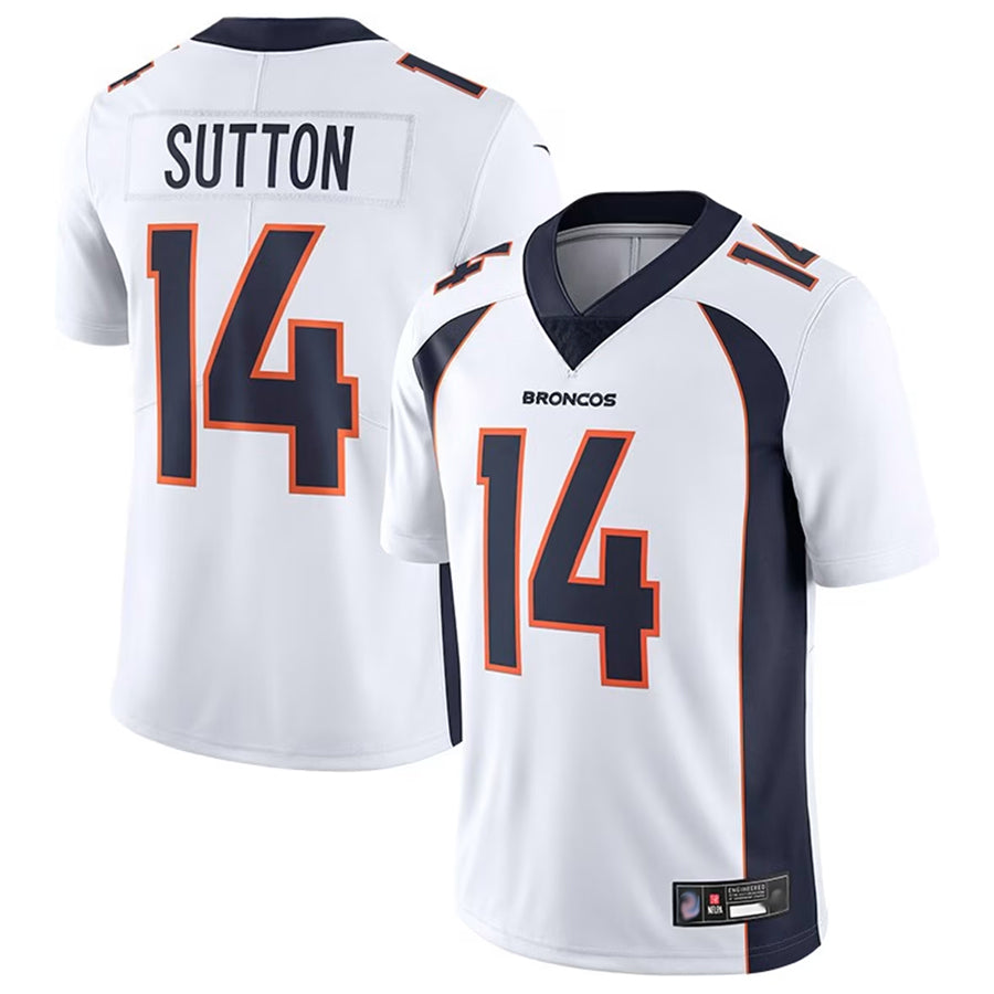 Qdoa D.Broncos #14 Courtland Sutton Player White Replica Game Stitched Jerseys