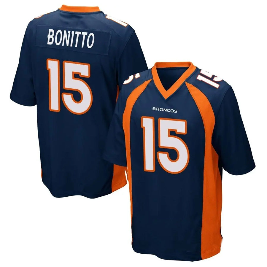 Qdoa D.Broncos #15 Nik Bonitto Player Navy Game Stitched Jerseys