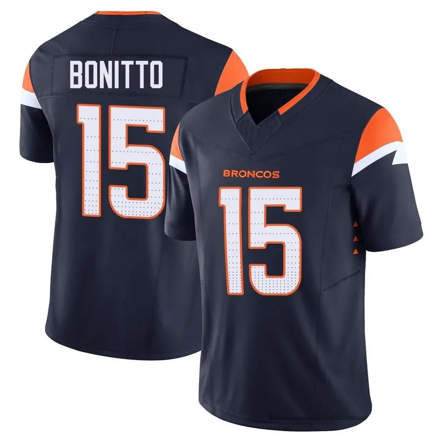 Qdoa D.Broncos #15 Nik Bonitto Player Navy Vapor F.U.S.E. Limited Stitched Jerseys