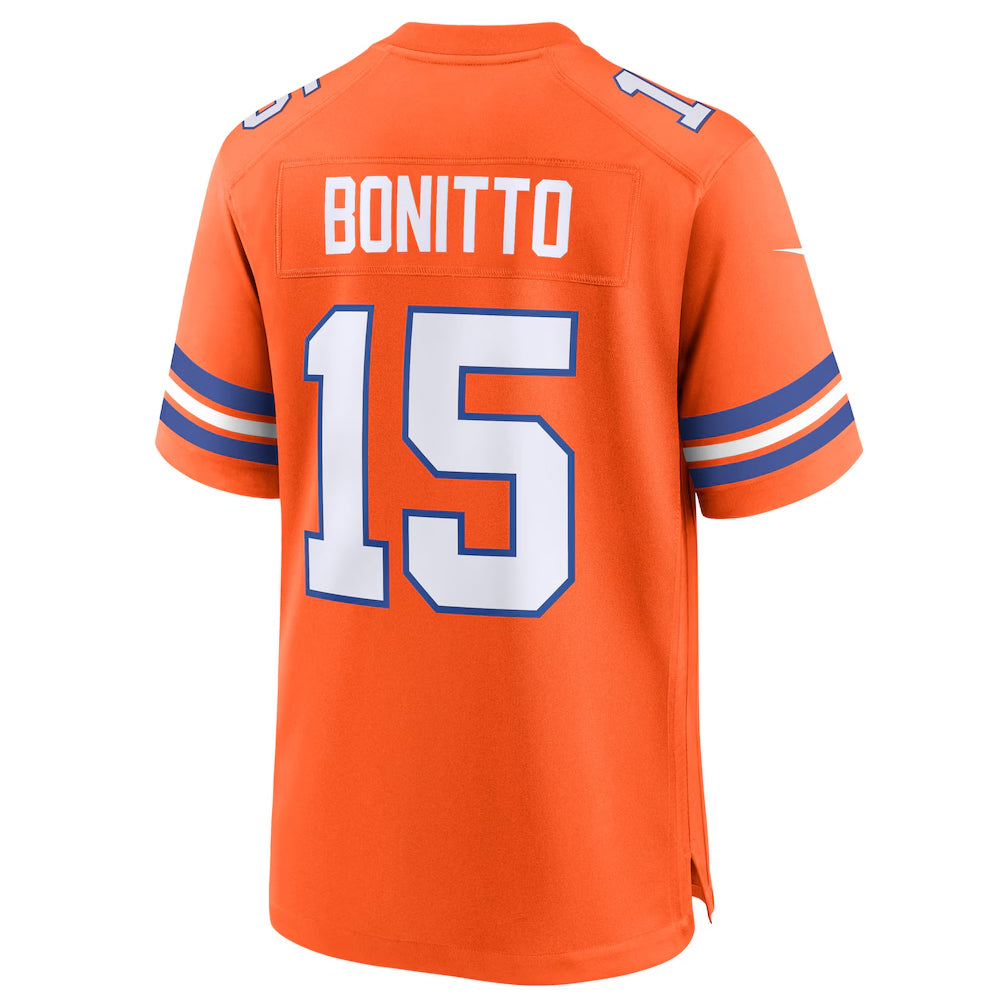 Qdoa D.Broncos #15 Nik Bonitto Player Orange Collection Throwback Game Stitched Jerseys