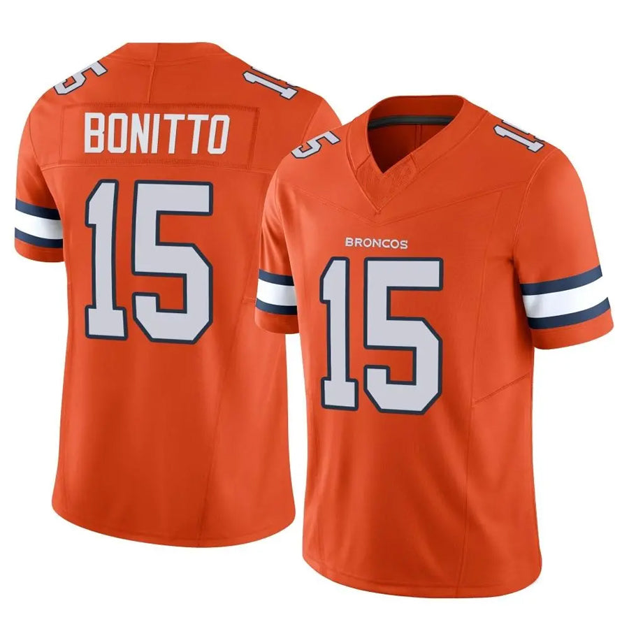 Qdoa D.Broncos #15 Nik Bonitto Player Orange Vapor F.U.S.E. Limited Stitched Jerseys