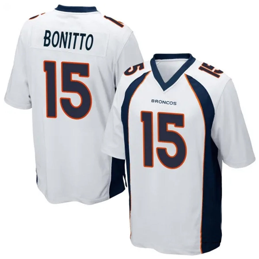 Qdoa D.Broncos #15 Nik Bonitto Player White Game Stitched Jerseys