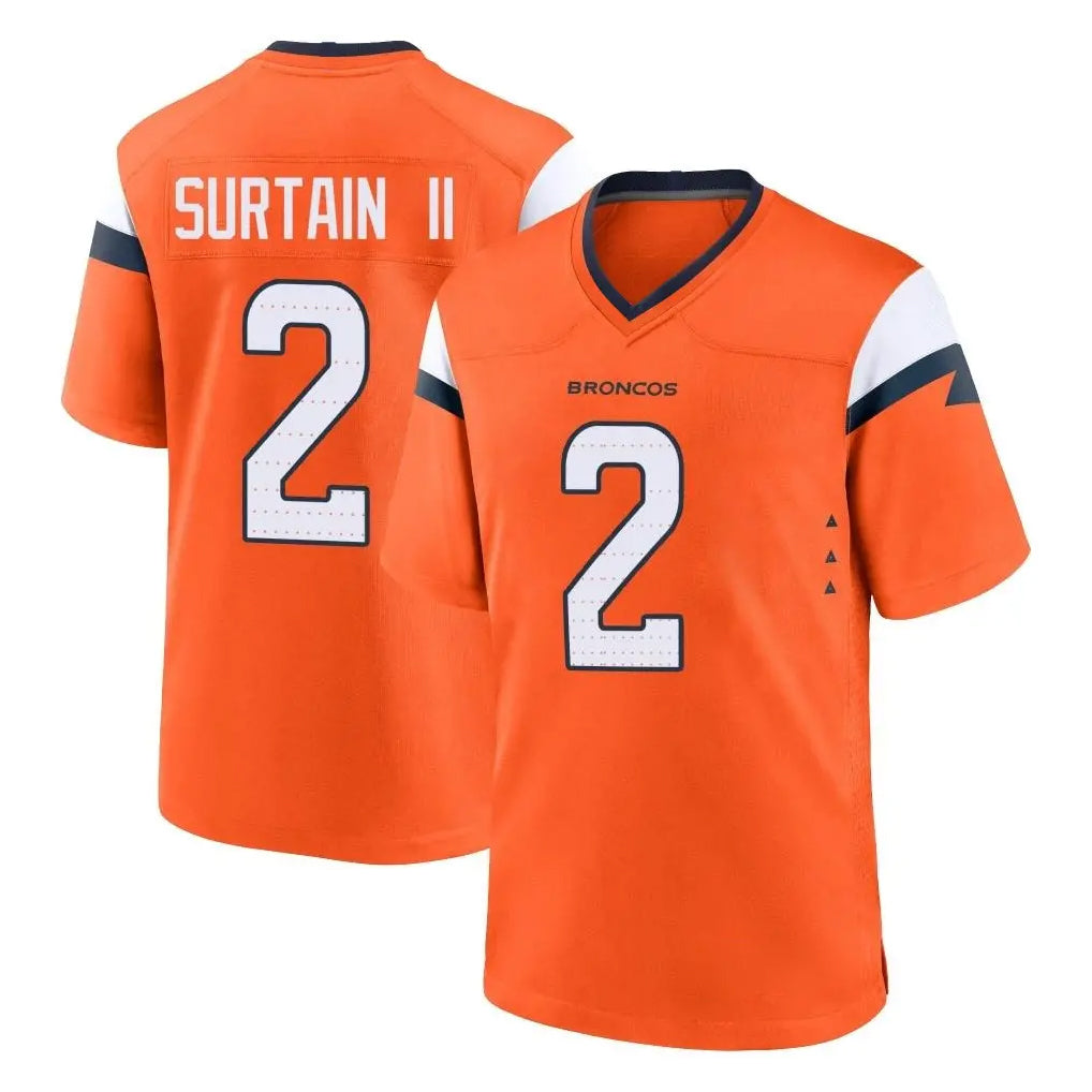 Qdoa D.Broncos #2 Pat Surtain II Cooper Player Orange Home Game Stitched Jerseys