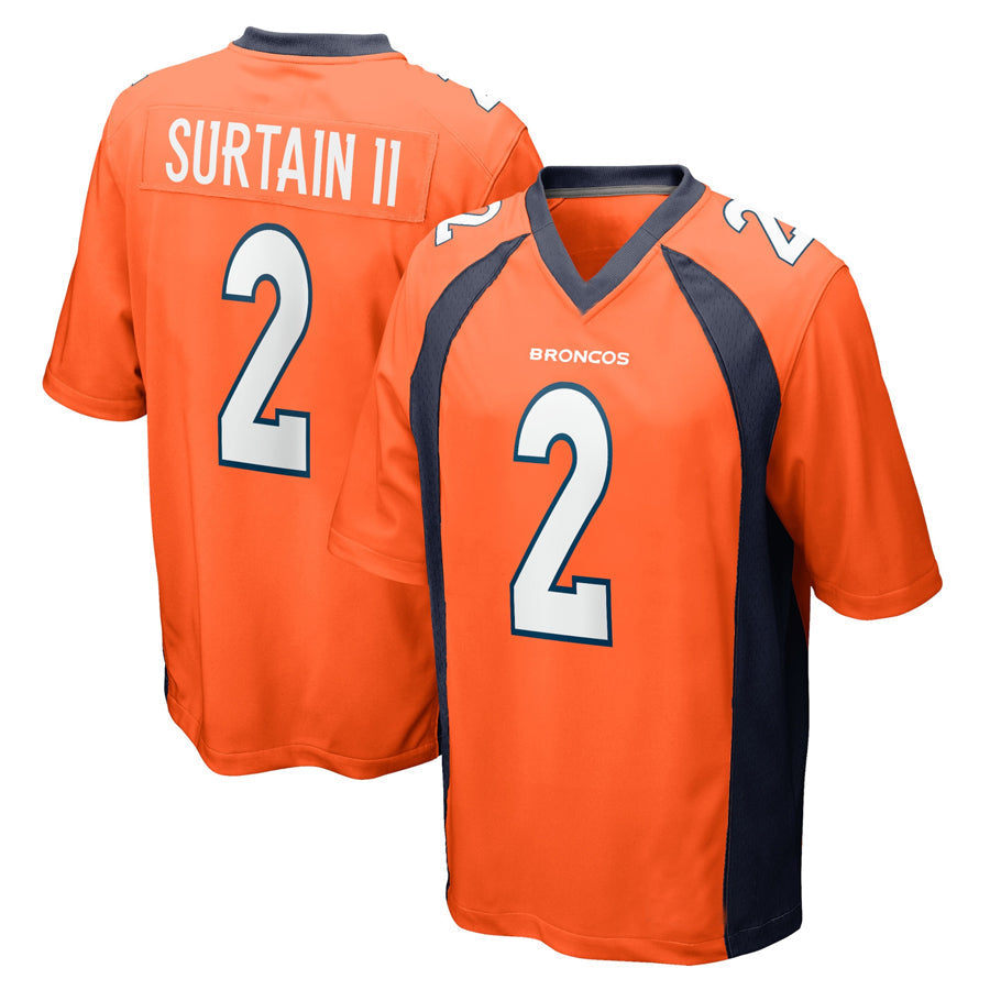 Qdoa D.Broncos #2 Patrick Surtain II Player Orange Home Game Football Stitched Jerseys