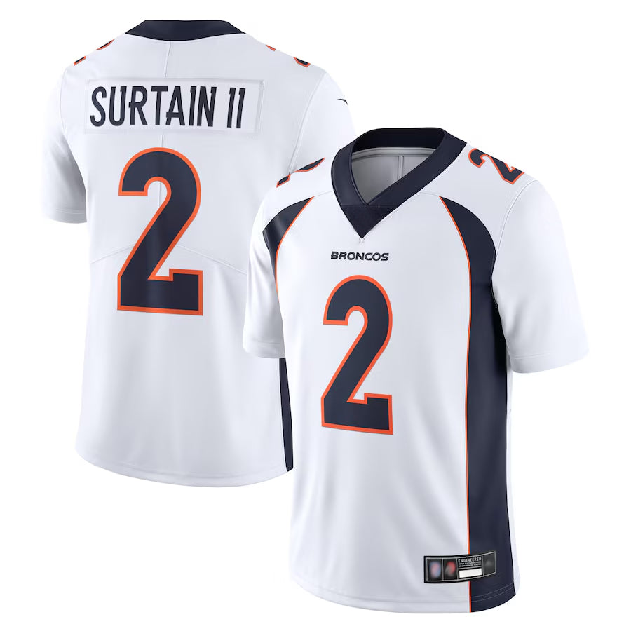 Qdoa D.Broncos #2 Patrick Surtain II Player White Vapor Untouchable Limited Stitched Jerseys