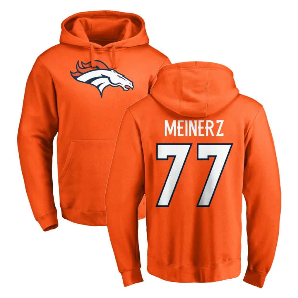 Qdoa D.Broncos #77 Quinn Meinerz Player Orange Pullover Hoodie Limited Stitched Jerseys