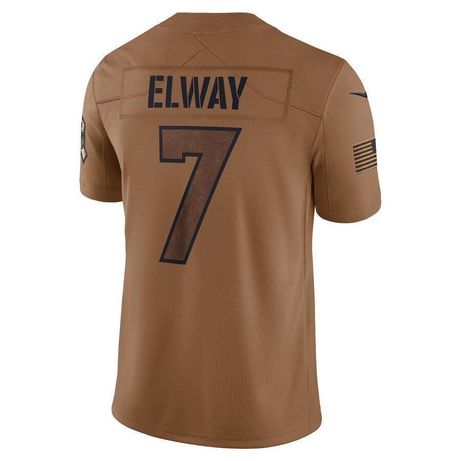 Qdoa D.Broncos #7 John Elway Player Brown Salute To Service Limited Stitched Jerseys