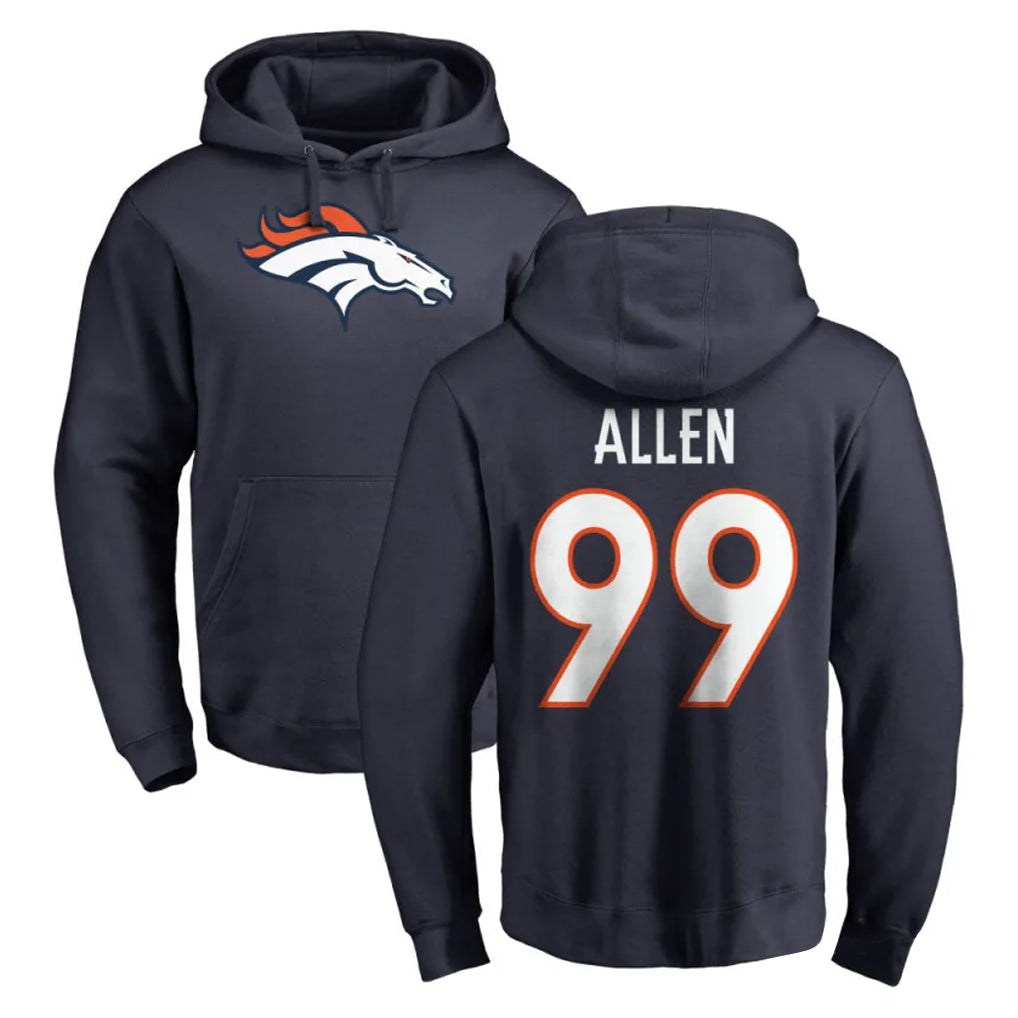 Qdoa D.Broncos #99 Zach Allen Player Navy Pullover Hoodie Limited Stitched Jerseys