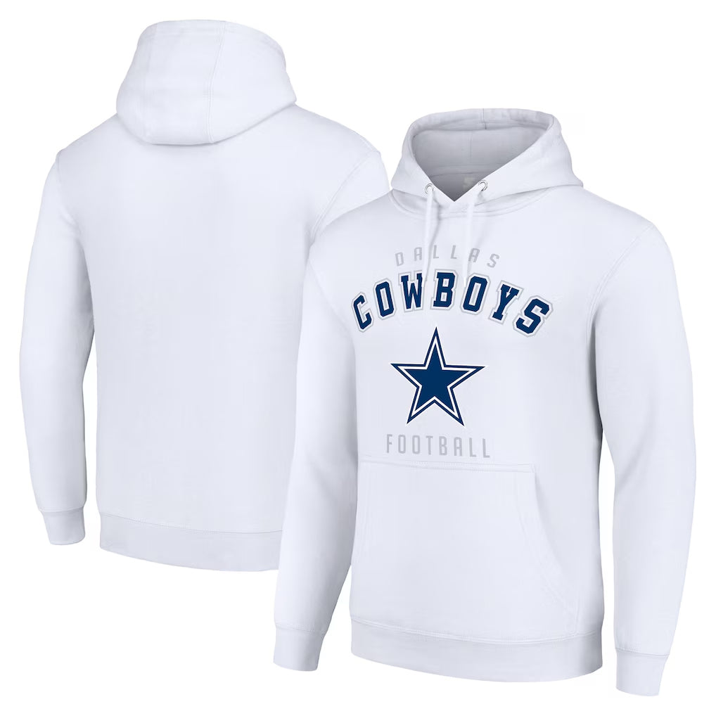 Qdoa D.Cowboys White Pullover Hoodies Limited Blank Player Stitched Jerseys