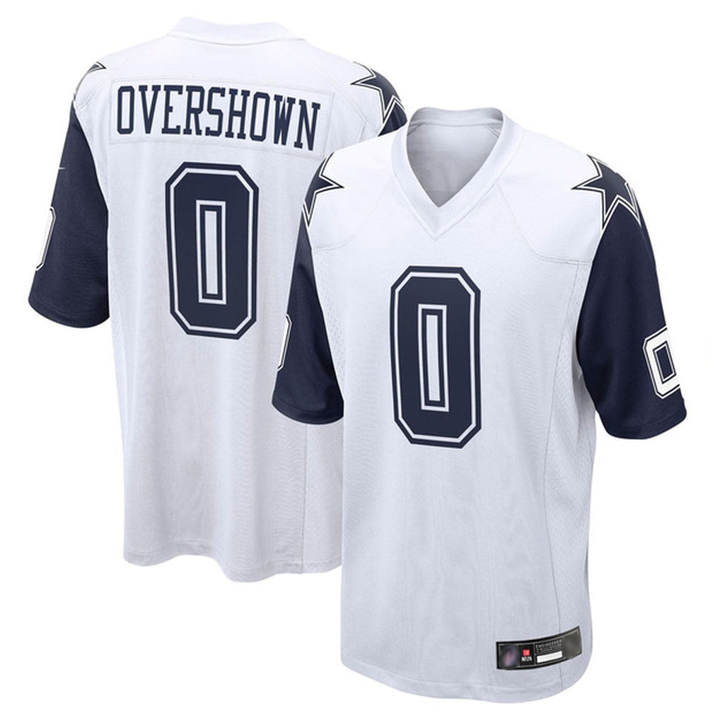 Qdoa D.Cowboys #0 DeMarvion Overshown Player White-Navy Home Game Stitched Jerseys