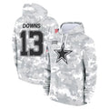 Qdoa D.Cowboys #13 Caleb Downs Player Arctic Camo Salute to Service Hoodies Limited Game Stitched Jerseys