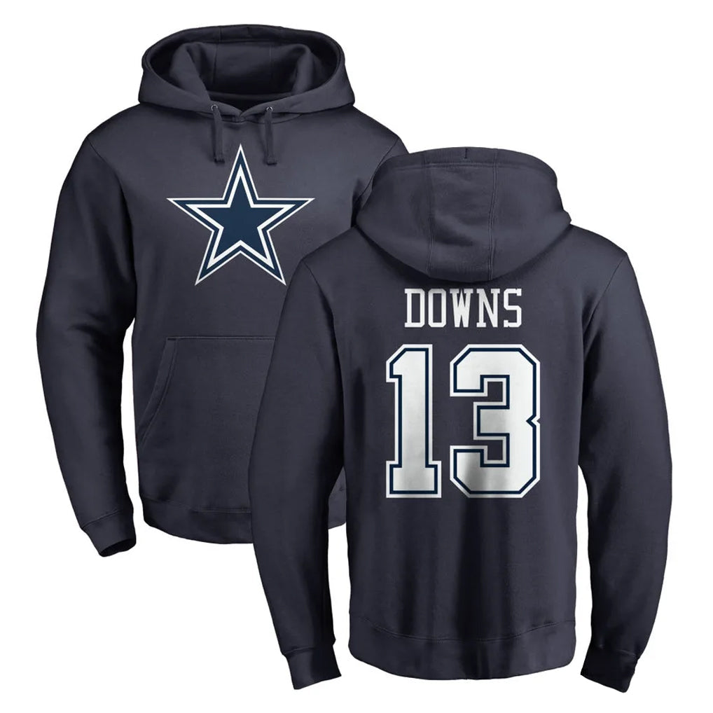 Qdoa D.Cowboys #13 Caleb Downs Player Navy Pullover Hoodies Limited Stitched Jerseys