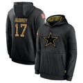 Qdoa D.Cowboys #17 Brandon Aubrey Player Black Salute to Service Pullover Hoodies Limited Stitched Jerseys