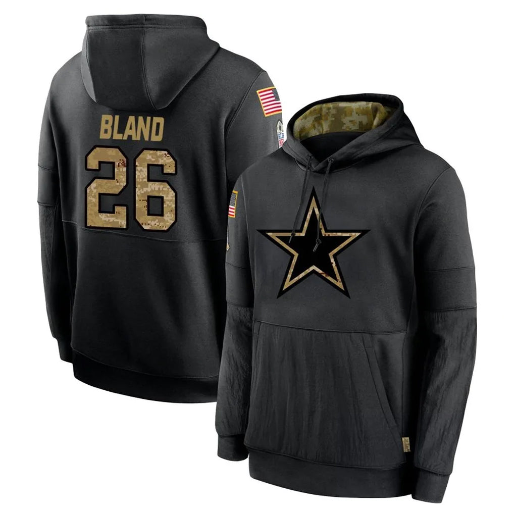 Qdoa D.Cowboys #26 DaRon Bland Player Black Salute to Service Pullover Hoodies Limited Stitched Jerseys