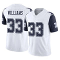 Qdoa D.Cowboys #33 Javonte Williams Player White-Navy Limited Vapor F.U.S.E. Home Game Stitched Jerseys