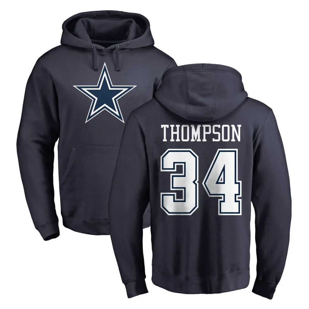 Qdoa D.Cowboys #34 Jalen Thompson Player Navy Pullover Hoodies Limited Stitched Jerseys
