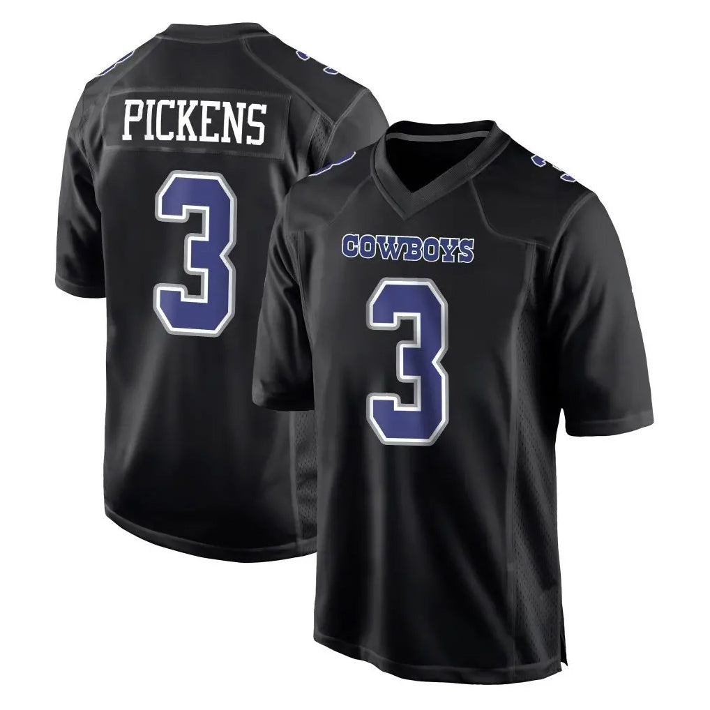 Qdoa D.Cowboys #3 George Pickens Player Carbon Black Fashion Home Game Stitched Jerseys