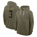 Qdoa D.Cowboys #3 George Pickens Player Olive Salute to Service Pullover Hoodies Limited Stitched Jerseys