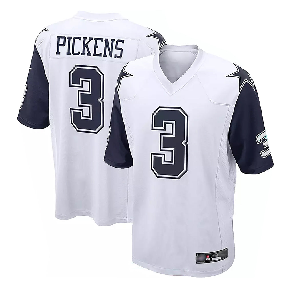 Qdoa D.Cowboys #3 George Pickens Player White-Navy Home Game Stitched Jerseys