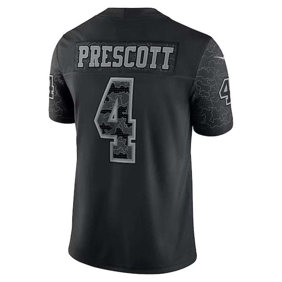 Qdoa D.Cowboys #4 Dak Prescott Player Black RFLCTV Limited Stitched Jerseys