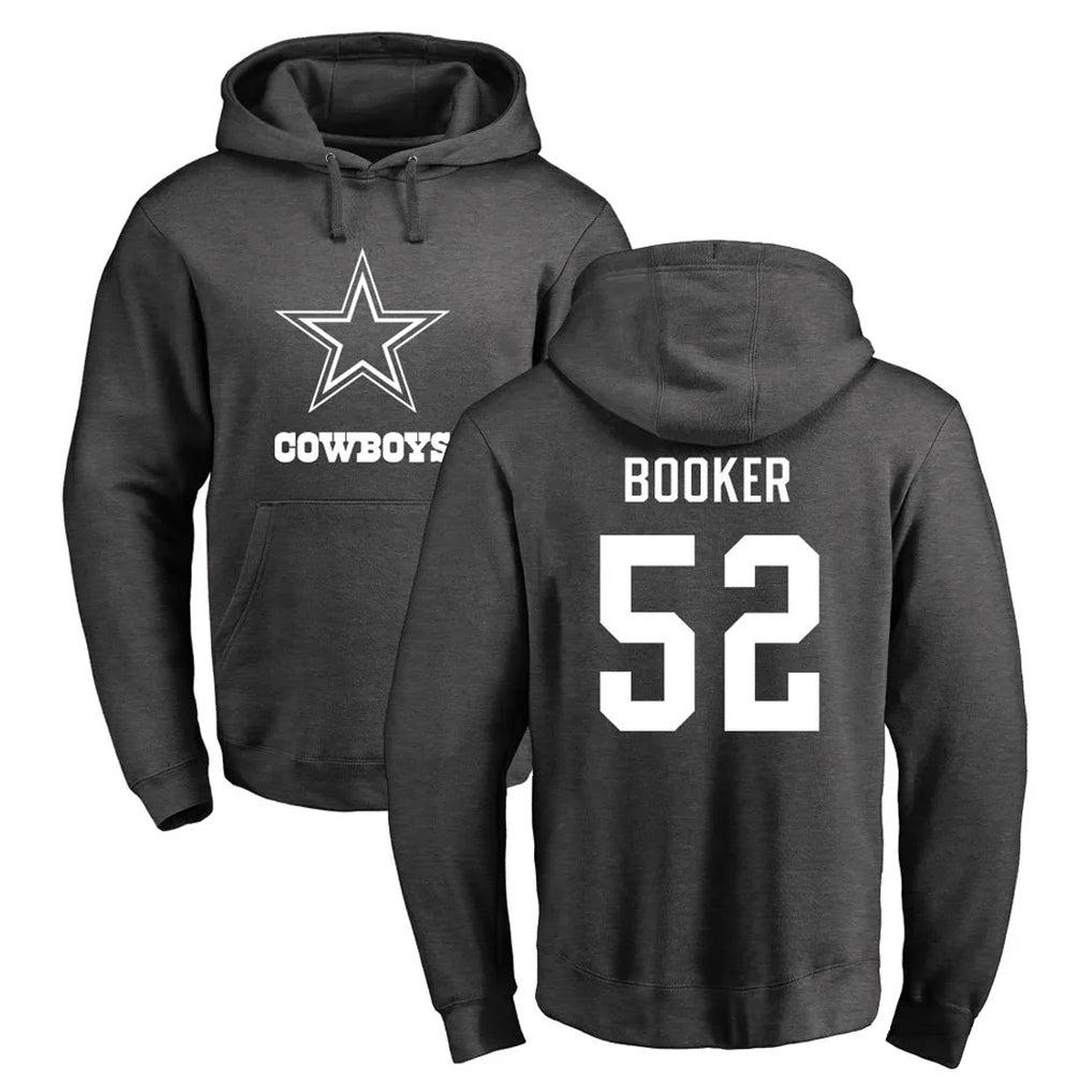 Qdoa D.Cowboys #52 Tyler Booker Player Ash One Color Pullover Hoodie Limited Stitched Jerseys