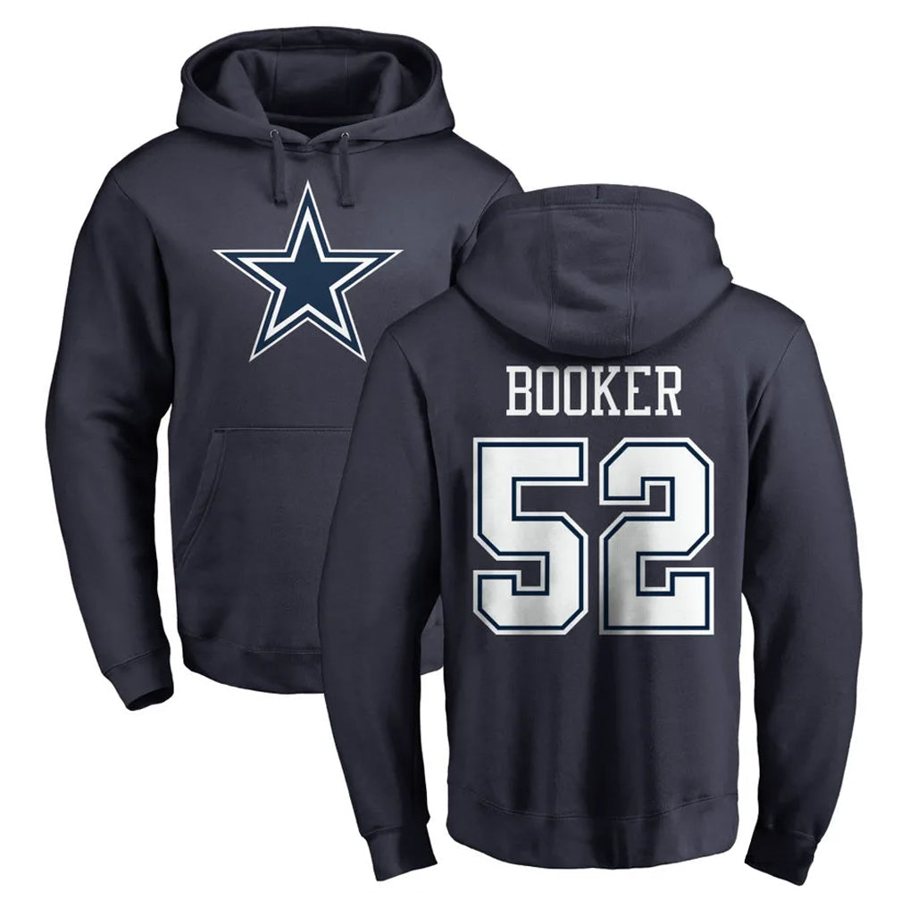 Qdoa D.Cowboys #52 Tyler Booker Player Navy Pullover Hoodies Limited Stitched Jerseys