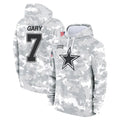 Qdoa D.Cowboys #7 Rashan Gary Player Arctic Camo Salute to Service Hoodies Limited Game Stitched Jerseys