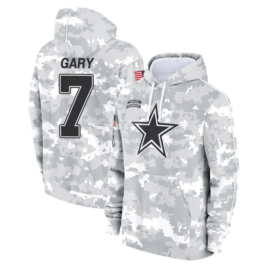 Qdoa D.Cowboys #7 Rashan Gary Player Arctic Camo Salute to Service Hoodies Limited Game Stitched Jerseys