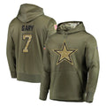 Qdoa D.Cowboys #7 Rashan Gary Player Olive Salute to Service Pullover Hoodies Home Game Stitched Jerseys