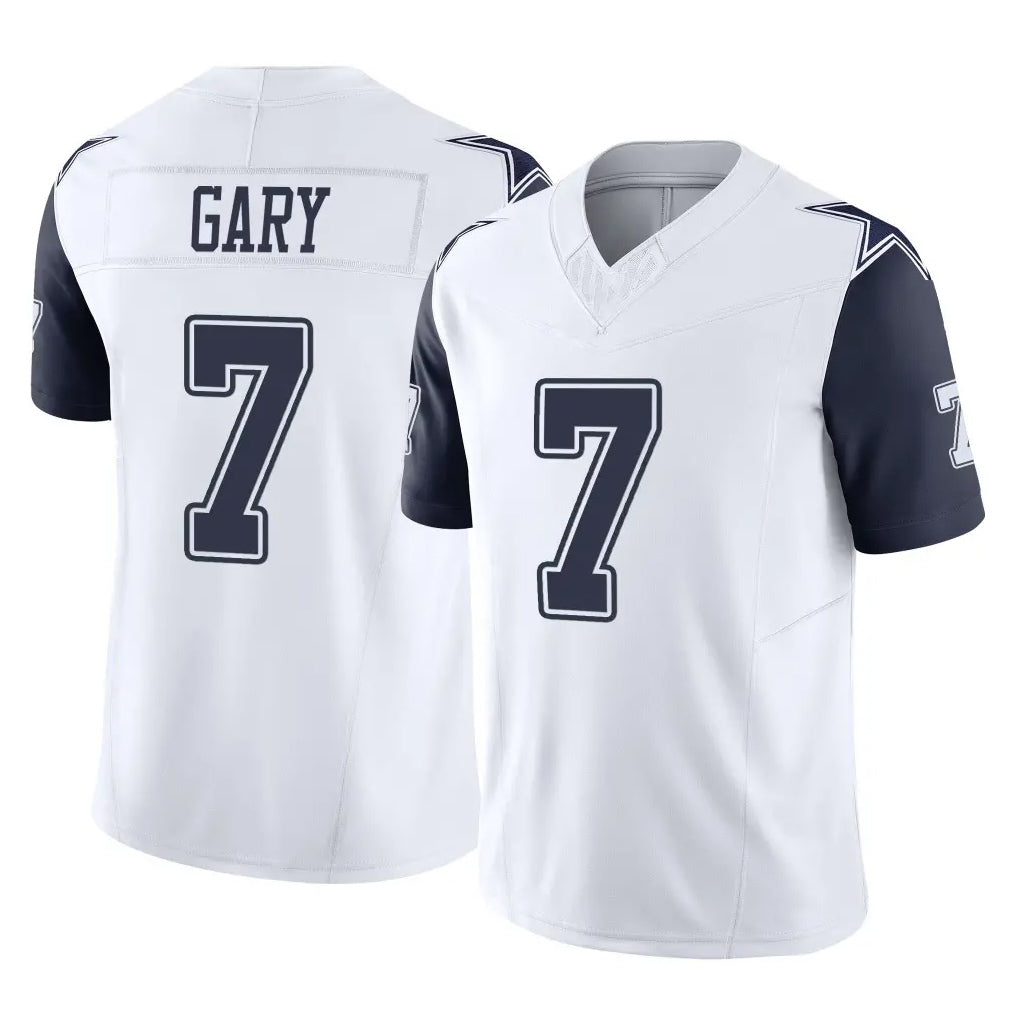 Qdoa D.Cowboys #7 Rashan Gary Player White-Navy Limited Vapor F.U.S.E. Home Game Stitched Jerseys