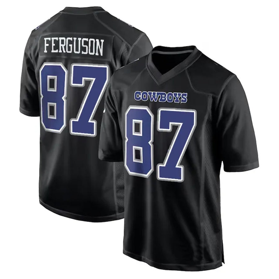 Qdoa D.Cowboys #87 Jake Ferguson Player Carbon Black Fashion Stitched Jerseys