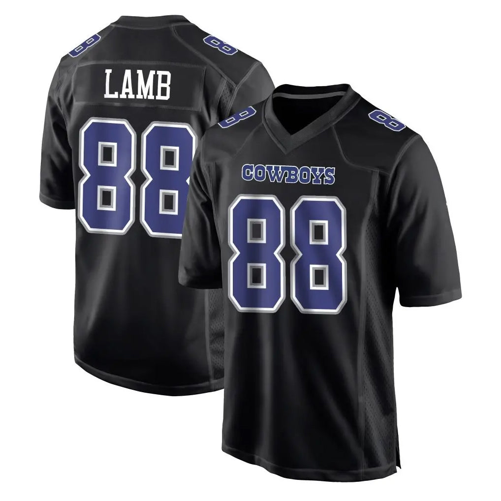 Qdoa D.Cowboys #88 CeeDee Lamb Player Carbon Black Fashion Home Game Stitched Jerseys