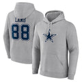 Qdoa D.Cowboys #88 CeeDee Lamb Player Gray Icon Pullover Hoodie Game Stitched Jerseys
