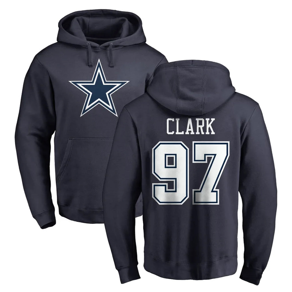 Qdoa D.Cowboys #97 Kenny Clark Player Navy Pullover Hoodies Limited Stitched Jerseys
