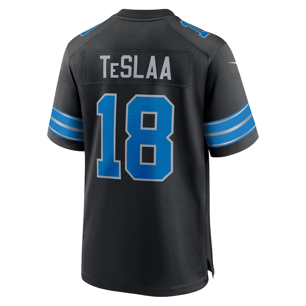 Qdoa D.Lions #18 Isaac TeSlaa Black Alternate Game Player Stitched Jerseys