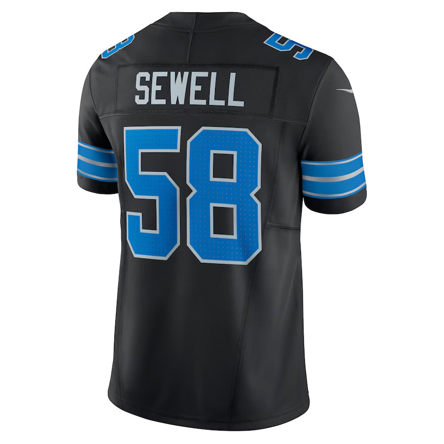 Qdoa D.Lions #58 Penei Sewell Player Black Vapor F.U.S.E. Limited Game Stitched Jerseys