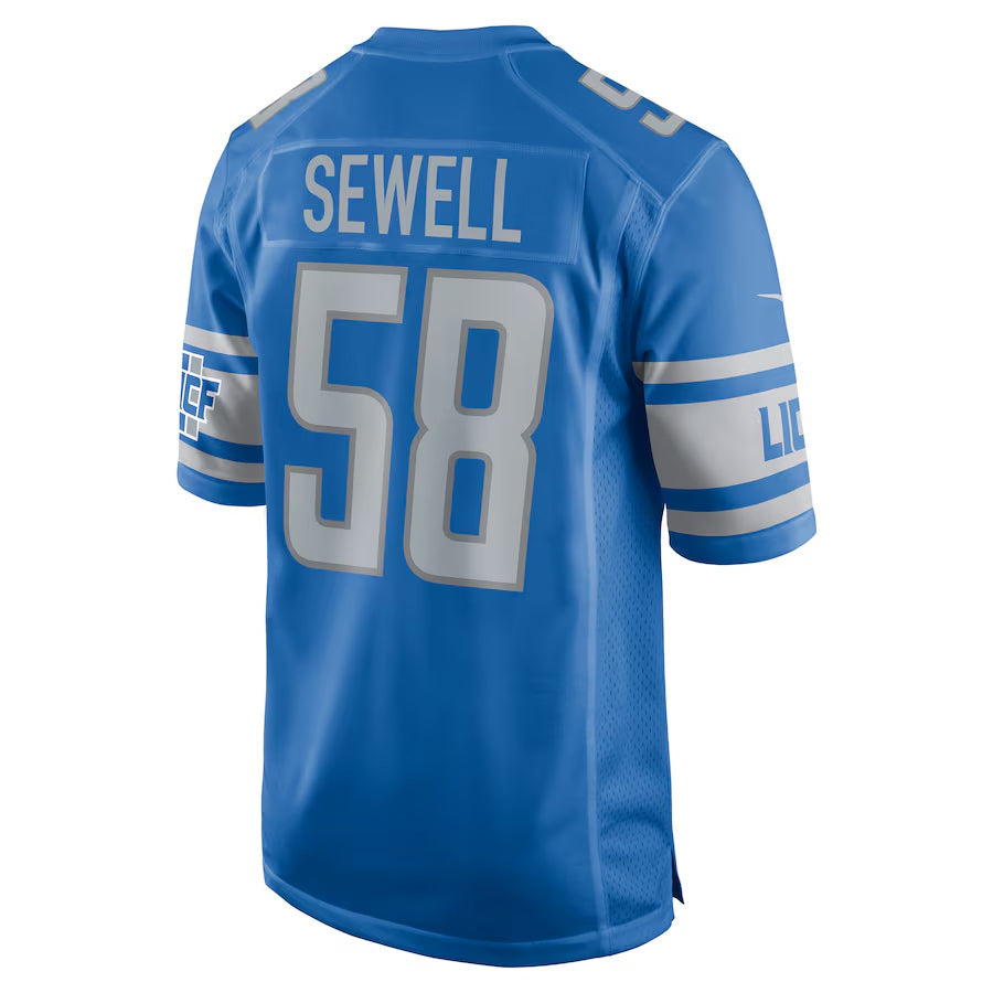 Qdoa D.Lions #58 Penei Sewell Player Blue Game Stitched Jerseys
