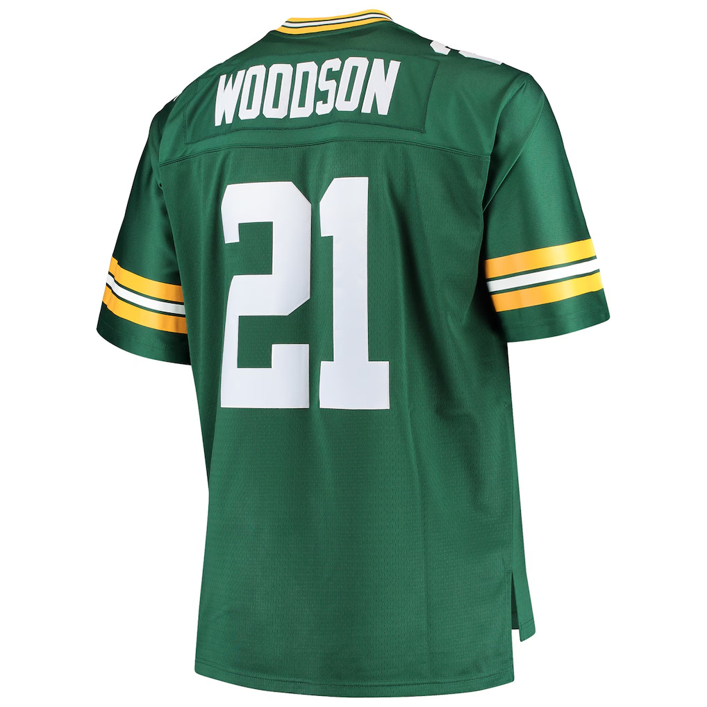 Qdoa GB.Packers #21 Charles Woodson Mitchell & Ness Green Big & Tall 2010 Retired Player Replica Stitched Puhic Jersey