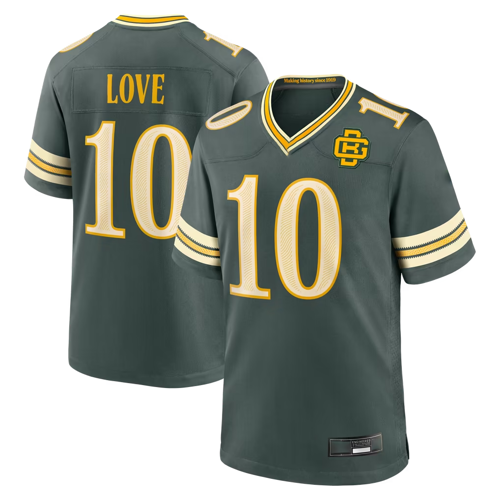 Qdoa GB.Packers #10 Jordan Love Green 2026 Rivalries Collection Game Stitched Jerseys