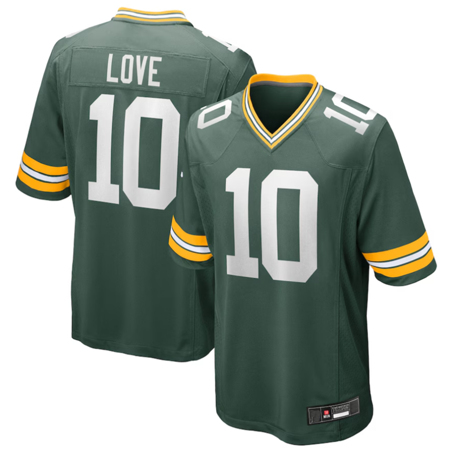 Qdoa GB.Packers #10 Jordan Love Player Green Game Stitched Jerseys