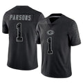 Qdoa GB.Packers #1 Micah Parsons Player Black Reflective Limited Home Game Stitched Jerseys