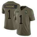 Qdoa GB.Packers #1 Micah Parsons Player Olive 2025 Salute To Service Limited Home Game Stitched Jerseys