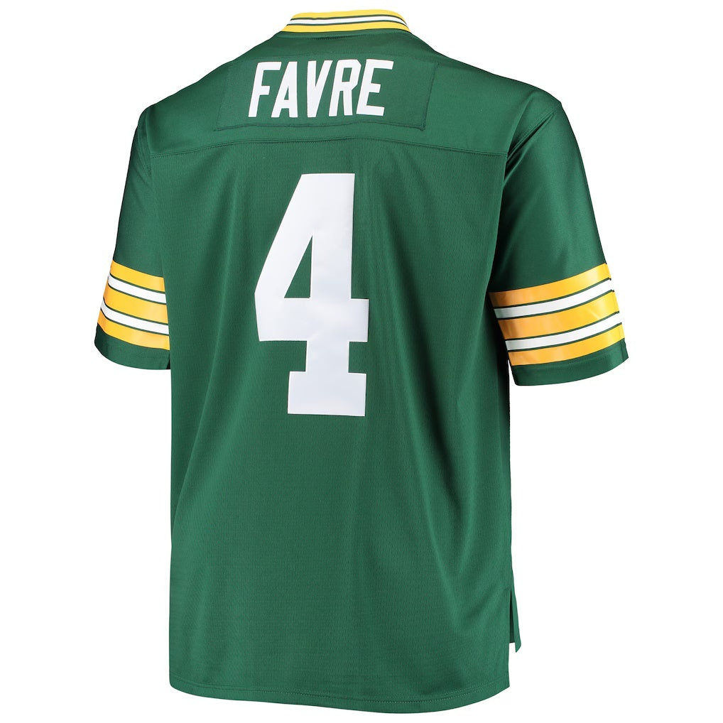 Qdoa GB.Packers #4 Brett Favre Mitchell & Ness Green Big & Tall Retired Player Replica Stitched Jerseys
