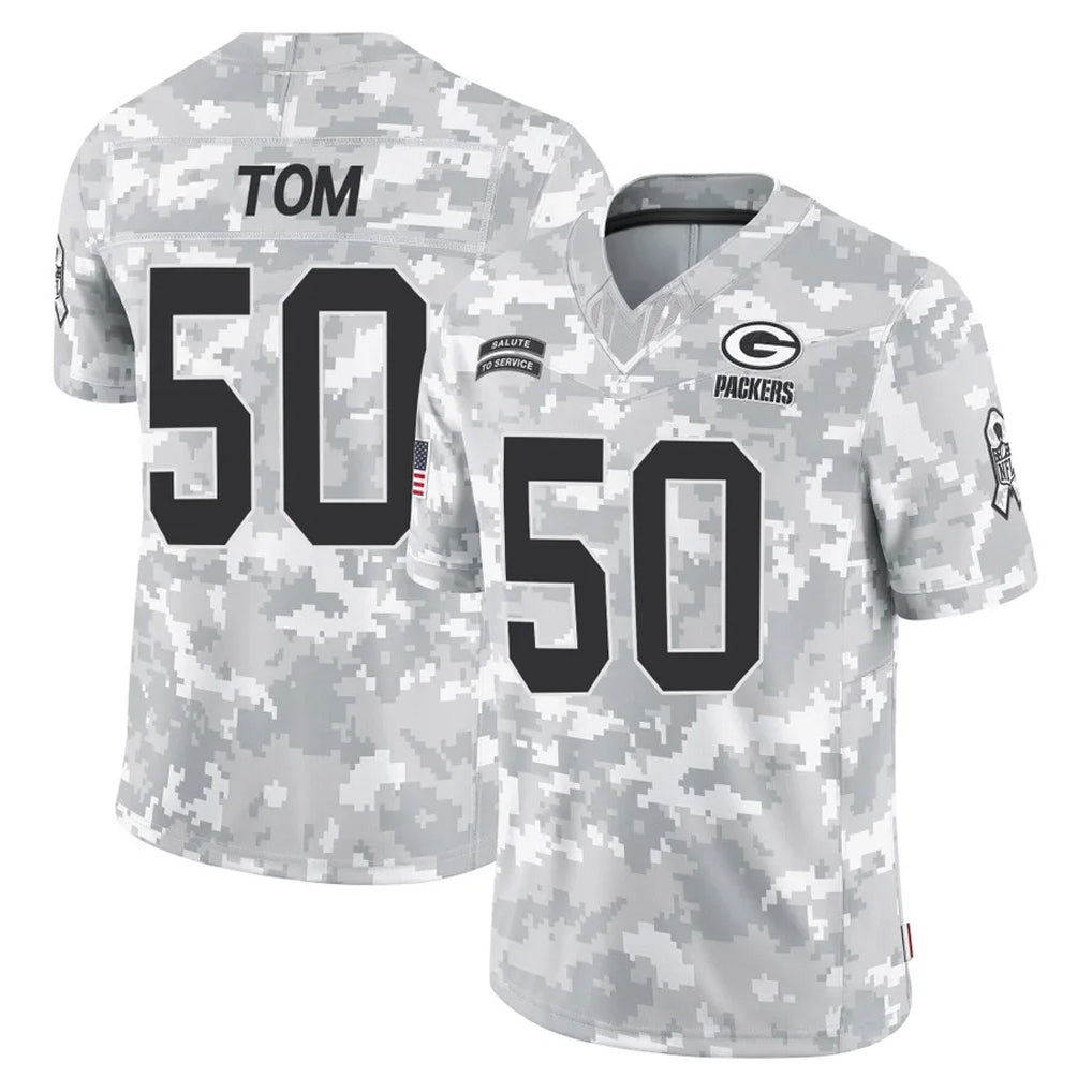 Qdoa GB.Packers #50 Zach Tom Player Arctic Camo Salute To Service Limited Stitched Jerseys