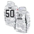 Qdoa GB.Packers #50 Zach Tom Player Arctic Camo Salute to Service Hoodies Limited Game Stitched Jerseys