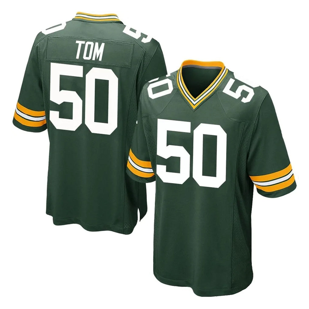 Qdoa GB.Packers #50 Zach Tom Player Green Home Game Stitched Jerseys