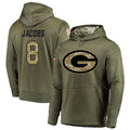 Qdoa GB.Packers #8 Josh Jacobs Player Olive Salute to Service Pullover Hoodie Game Stitched Jerseys
